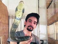 В Санкт-Петербурге известный блогер позволил ядовитой змее укусить себя в прямом эфире (фото, видео)