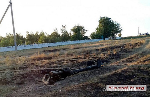 Взрыв артустановки на Николаевщине: экипаж поспел покинуть машину(фото)