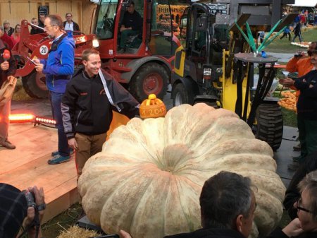 Бельгийский фермер вырастил тыкву весом более тонны, установив рекорд 2017 года (фото)