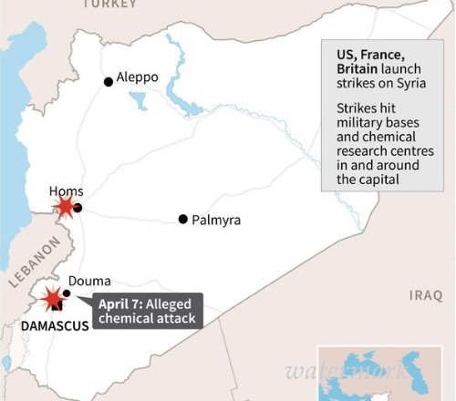 США, Англия и Франция нанесли авиаудары по трем целям в Сирии